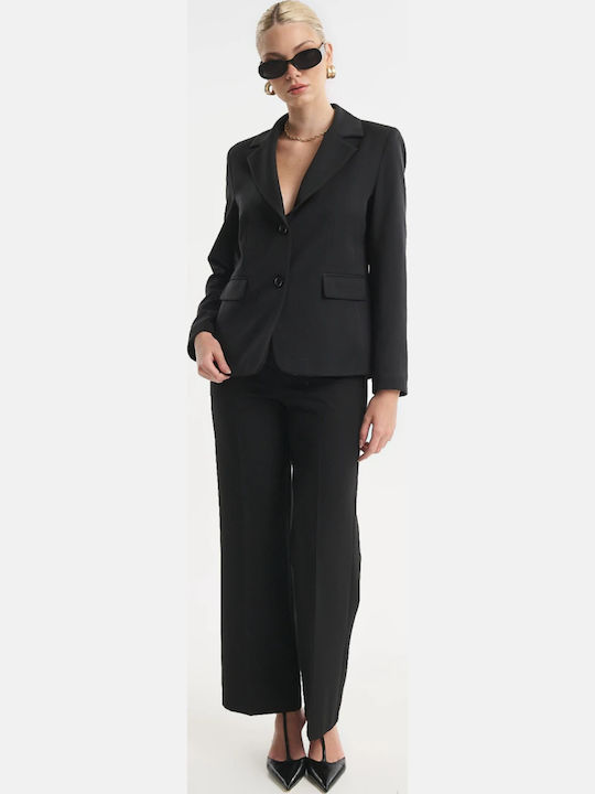 Veto Damen-Kreppblazer Schwarz
