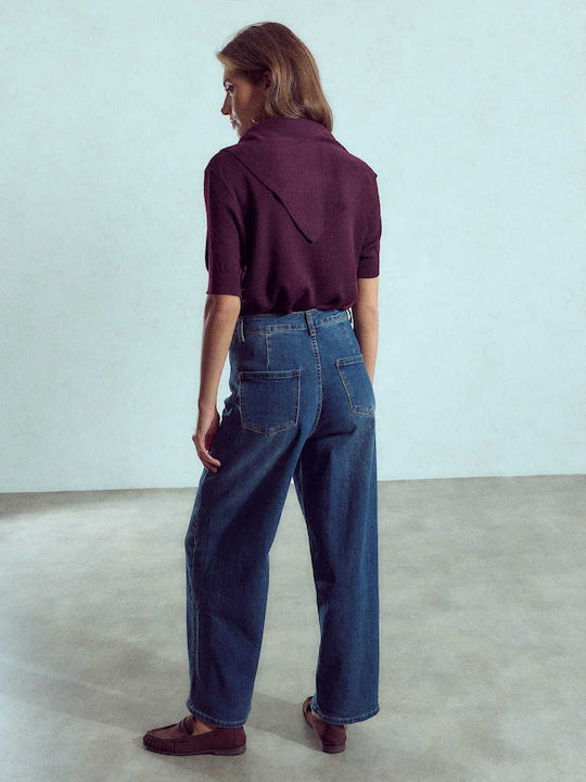 Celestino Damenjeans mit Waschung in Dunkelblau, Loose Fit