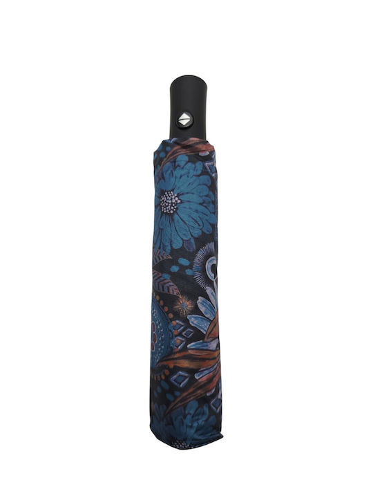 Windproof Automatic Compact Blue Rain Umbrella