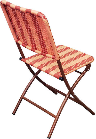Scaun de exterior din rattan Mi, bordo, 2 buc., 45x59x90 cm