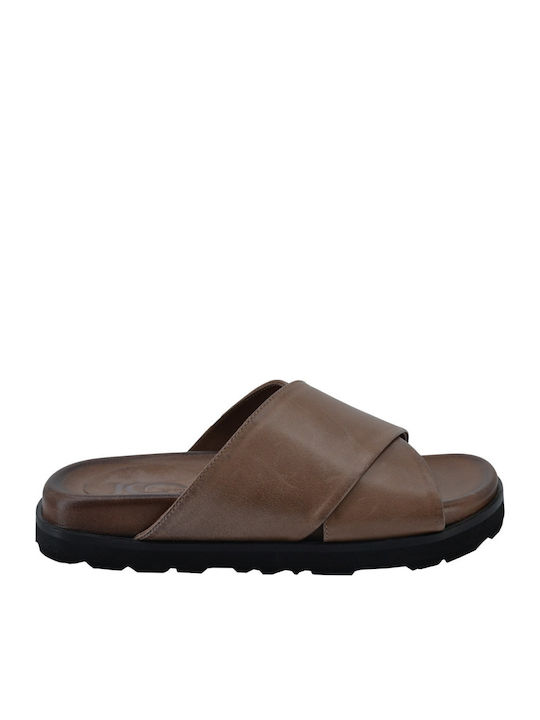Lederne Damen-Sandalen Braun