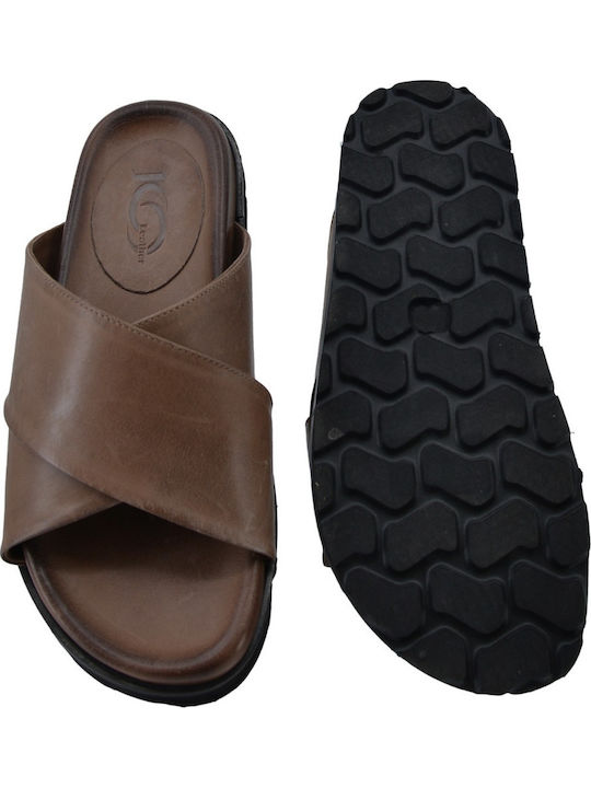 Lederne Damen-Sandalen Braun