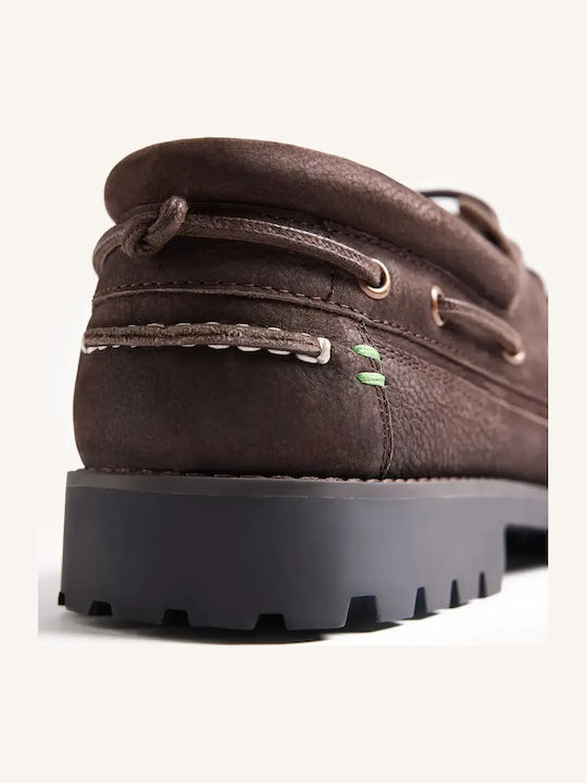 Leather Men's Boat Shoes in Brown