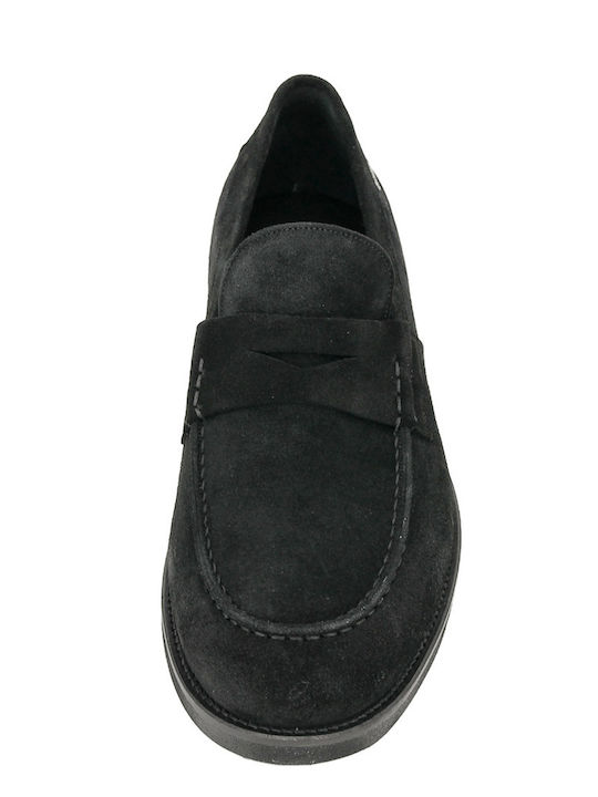 Suede Men's Loafers in Black