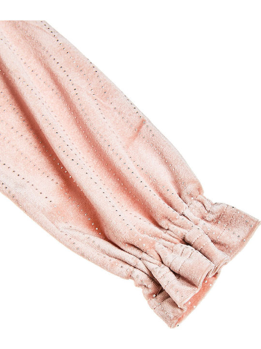 Rosa Samtkleid für Mädchen