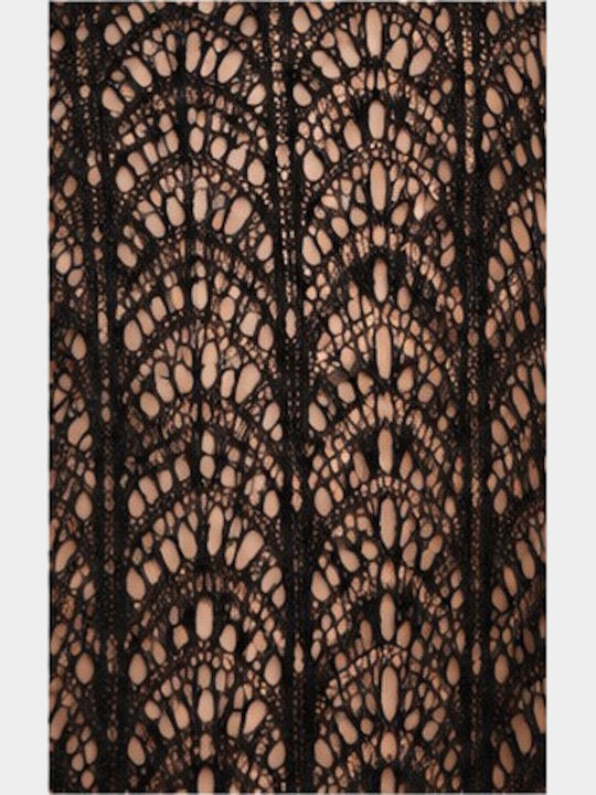 Women's Black Pantyhose with Print