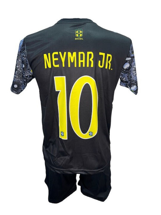 Kids Football Kit Neymar Brazil National Team Black Grey Christ Spesial Edition 101026-07