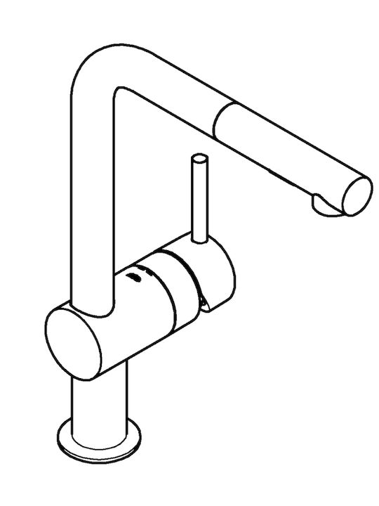 Grohe Minta Kitchen Faucet Counter with Pull-Out Spray Grey