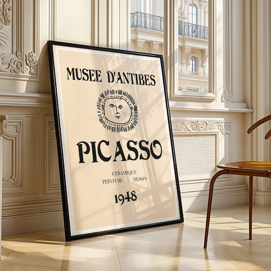 Poster Pablo Picasso Musee Antibes 1948 Art248 50cm X 70cm Premium Μαύρο Ξύλινο Κάδρο-63779pd137364f55323