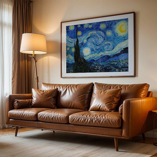 Poster Van Gogh Starry Night Art105 50cm X 70cm Premium Μαύρο Ξύλινο Κάδρο-56097pd148482f55323