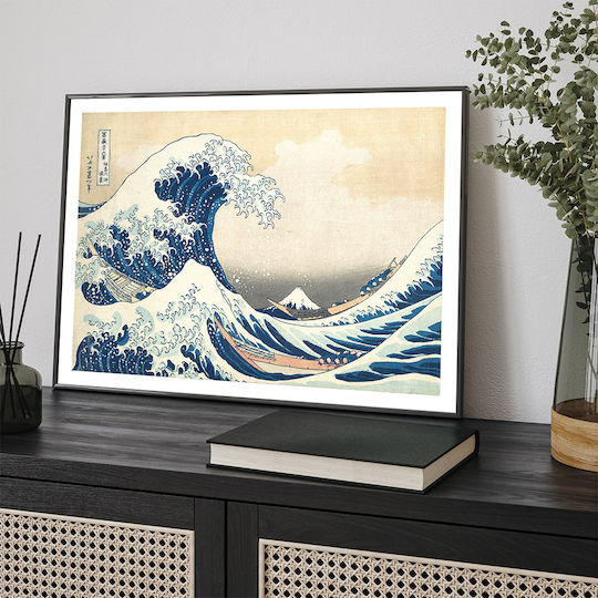 Poster Hokusai Great Wave Kanagawa Art234 50cm X 70cm Premium Μαύρο Ξύλινο Κάδρο-63953pd148457f55323