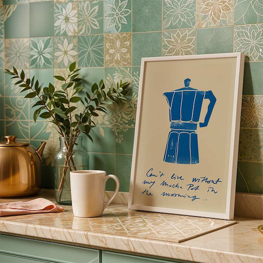 Poster Morning Coffee Pst25326 50cm X 70cm Premium Black Wooden Frame-62120pd127739f55323