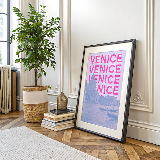 Poster Venice Pop Art Pst25517 50cm X 70cm Premium Μαύρο Ξύλινο Κάδρο-63387pd136299f55323