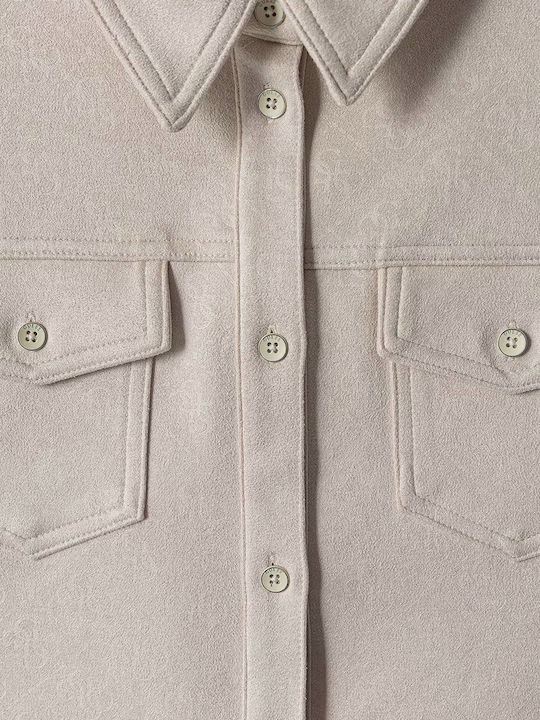 Kids Long-sleeved Beige Shirt