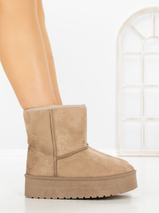Women's Ankle Boots with Platform Khaki