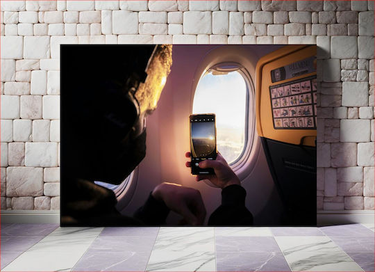 Taking A Photo Of The Sunrise From An Airplane Window Λήψη Φωτογραφίας Της Ανατολής Από Ένα Παράθυρο Αεροπλάνου 1