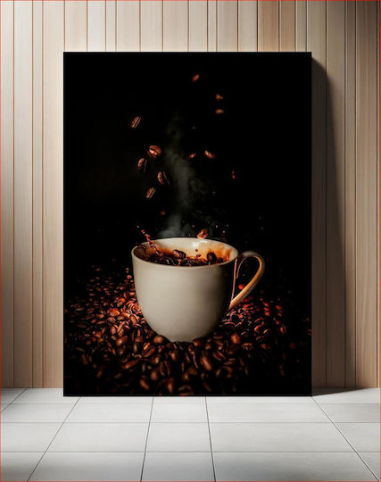 Gemälde Kaffeebohnen Tasse 100x150
