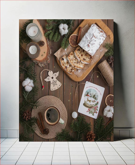 Painting Christmas Still Life Cake Coffee 100x150 Painting Christmas Still Life Cake Coffee 100x150