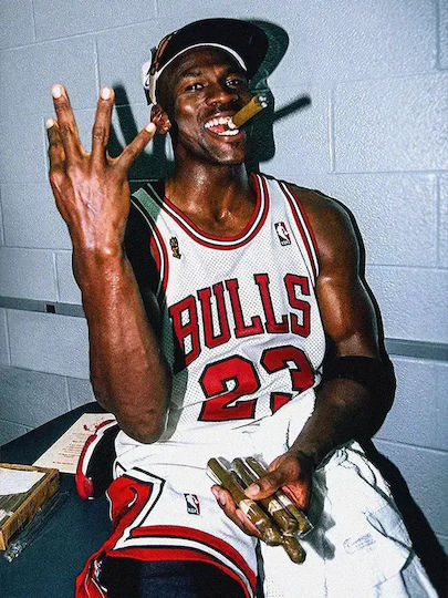 Poster Nba Michael Jordan Kds011a 21cm x 30cm Einfach Gefalteter Rahmen in Dunkel Naturholz Braun