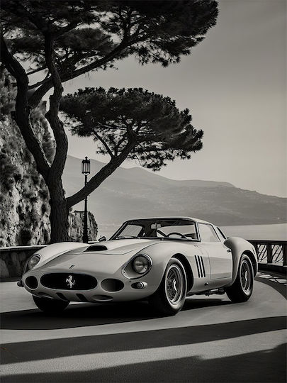 Poster Ferrari 250 Gto Cr059 40cm X 50cm Μαύρη Ξύλινη Κορνίζα-63085pd156201f55321