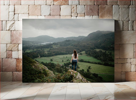 Πίνακας Woman Overlooking A Valley Γυναίκα Θέα Μια Κοιλάδα 150x100 Πίνακας Woman Overlooking A Valley Γυναίκα Θέα Μια Κοιλάδα 150x100