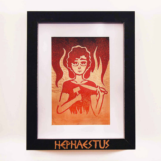 Inspiral Tree Copper Painting God Hephaestus Frame 17.5 × 22.5 Cm Inspiral Tree Copper Painting God Hephaestus Frame 17.5 × 22.5 Cm