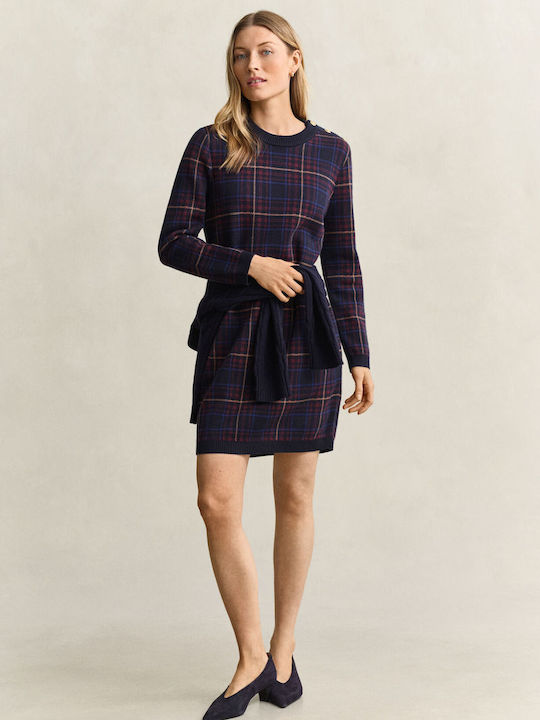 Mini-Hemdkleid aus Strick Darkblue
