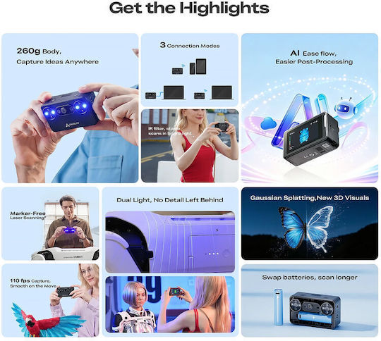 Creality3D Pika 3D Scanner with Dual Light and Screen