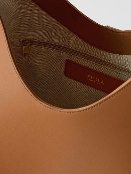 Goccia M Hobo-Tasche aus Leder für Damen Brandy