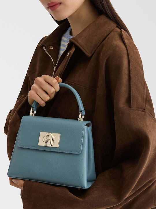 1927 Top Handle Damenhandtasche aus Leder zum Tragen in der Hand, über der Schulter oder Crossbody Cloud Blue