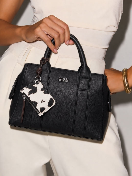Schwarze Damen-Stofftasche Tote