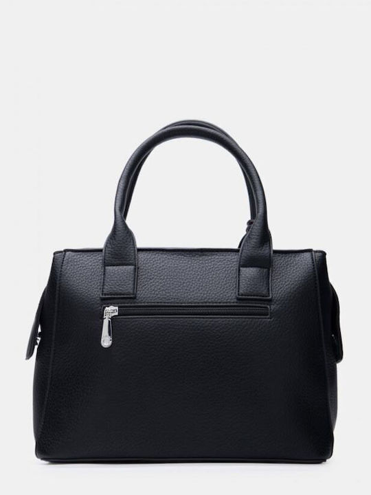 Schwarze Damen-Stofftasche Tote