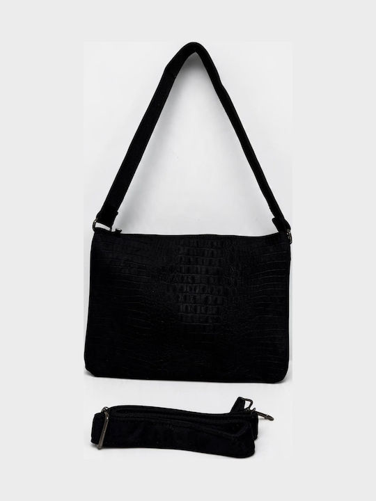Kira Women's Suede Shoulder Bag Black
