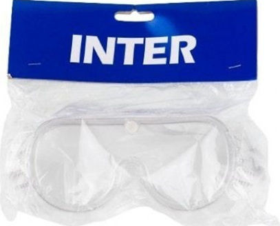 Inter Γυαλιά Μάσκα Εργασίας Προστασίας Διάφανους Φακούς Λάστιχο 792551