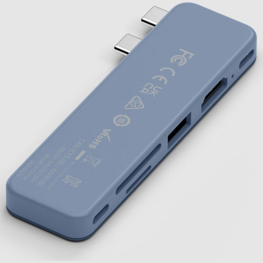 Satechi USB хъб с 5 порта и USB-C / USB-A връзка, син
