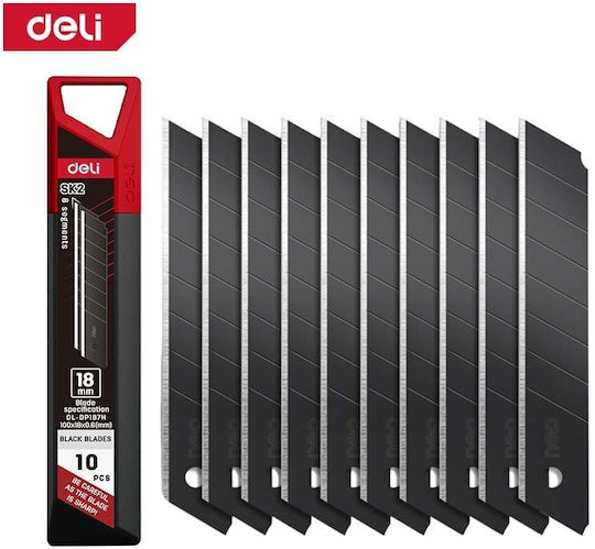 Set mit 10 Ersatzklingen für Cuttermesser, 18 mm, SK5-Stahl