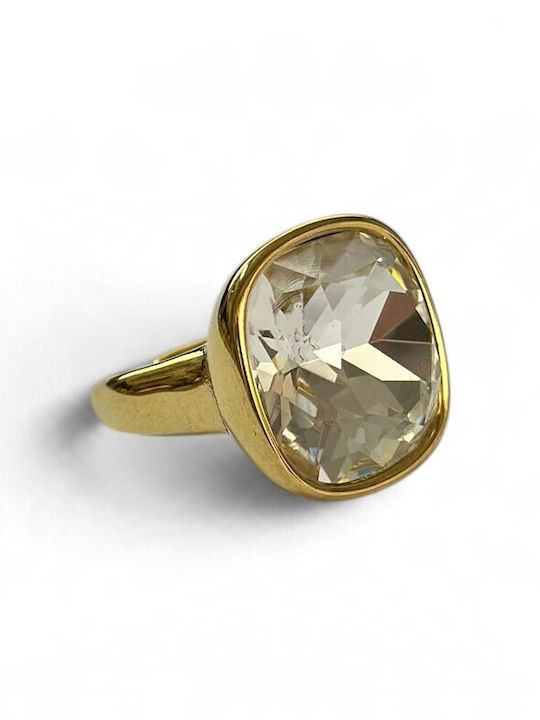 Prime Steel Women's Gold-Plated Steel Ring