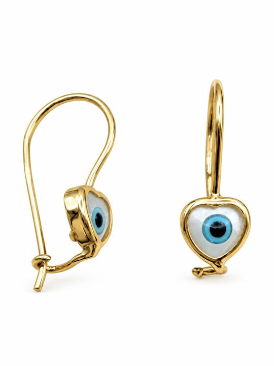9K Gold Dangle Evil Eye Earrings SK171afr 9K Gold Dangle Evil Eye Earrings SK171afr