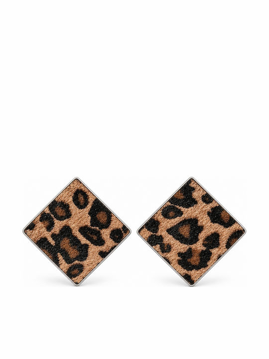 Enoch Σκουλαρίκια Τετράγωνα Animal Print Ασημί Enoch Σκουλαρίκια Τετράγωνα Animal Print Ασημί