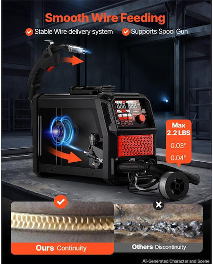 Vevor MIG-145 Inverter FCAW / MIG / MMA / TIG Welding Machine with Maximum Welding Current of 145A