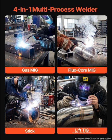 Vevor MIG-145 Inverter FCAW / MIG / MMA / TIG Welding Machine with Maximum Welding Current of 145A