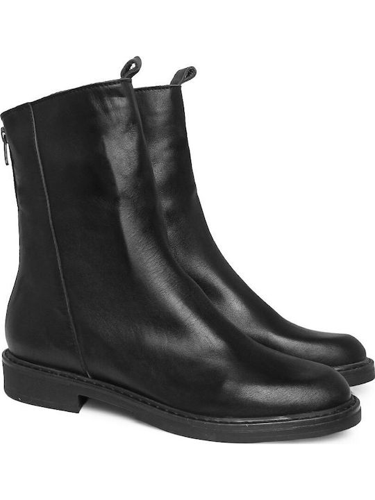 Leather Women's Ankle Boots Black