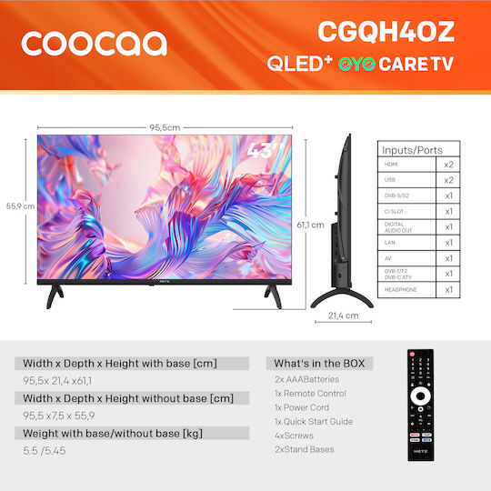 Smart-Fernseher 43" Full HD QLED 43CGQH40Z HDR (2026)