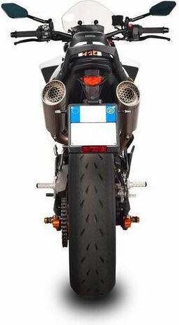 Spark Auspuff-Endschalldämpfer Titan Round Dual Slash-cut Gkt0110tom Ktm Duke 790 Abs 24