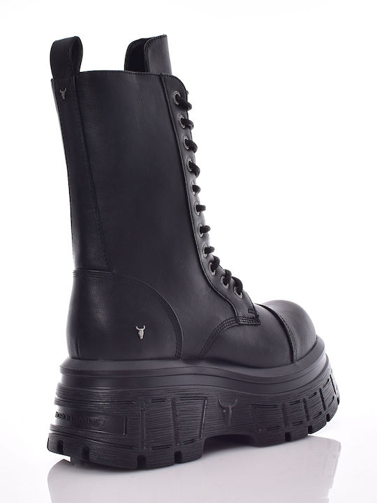 Damen-Kampfstiefel Schwarz