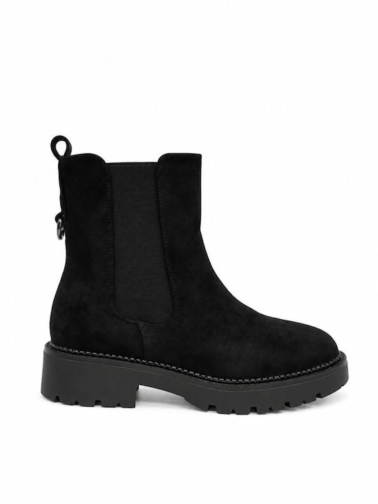 Suede Women's Chelsea Ankle Boots Black