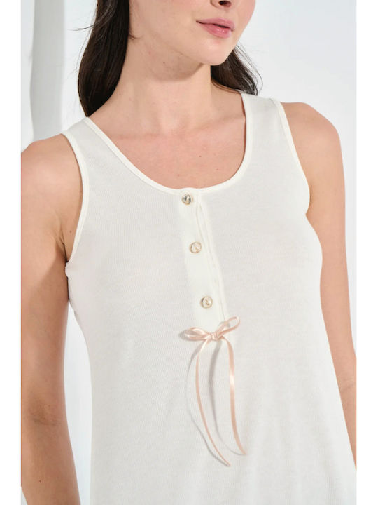 Jeannette Lingerie Χειμερινό Γυναικείο Σετ Πιτζάμας Βαμβακερό Εκρού