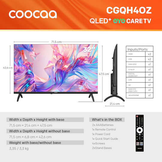 Smart-TV 32" HD Ready QLED 32CGQH40Z HDR (2026)