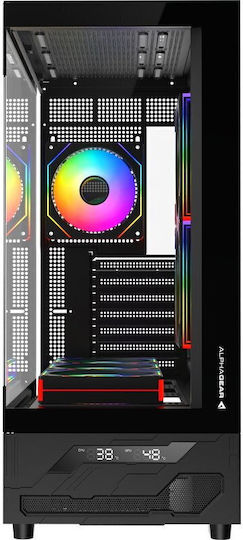Dervish Mark 1 Gaming Midi Tower Computer Case with Side Window and ARGB Lighting Black