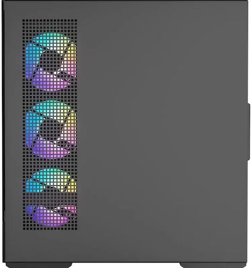 Dervish Mark 2 Gaming Midi Tower Computer Case with Side Window and ARGB Lighting Black